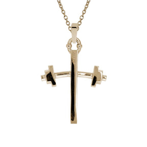 Gold Youth Barbell Cross