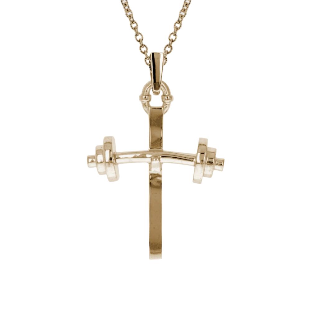 Gold Youth Barbell Cross