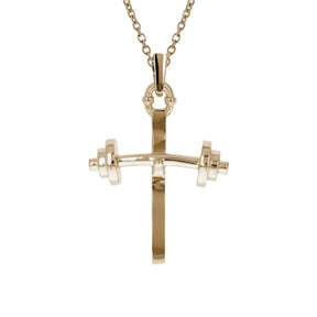 Gold Youth Barbell Cross