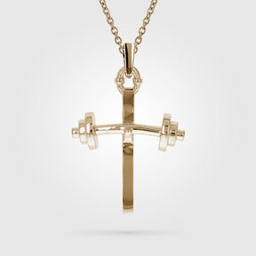 Gold Youth Barbell Cross