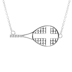 Gold Mini Sideways Tennis Cross Necklace