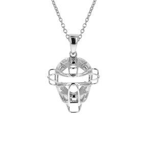 Mini Baseball Catchers Mask Necklace | Sterling Silver