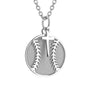 Mini Baseball Necklace w/ Dangle Cross | Stainless Steel