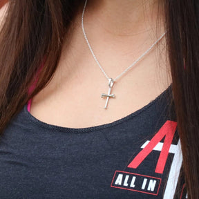 Mini Baseball Bat Cross Necklace | Gold