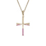 Pink Grip Softball Bat Cross Necklace | Gold