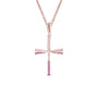 Pink Grip Softball Bat Cross Necklace | Gold