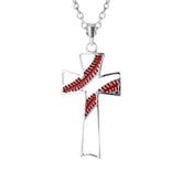 Sterling Red Enamel Stitch Cross