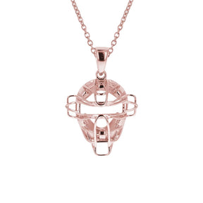 Mini Baseball Catchers Mask Necklace | Gold