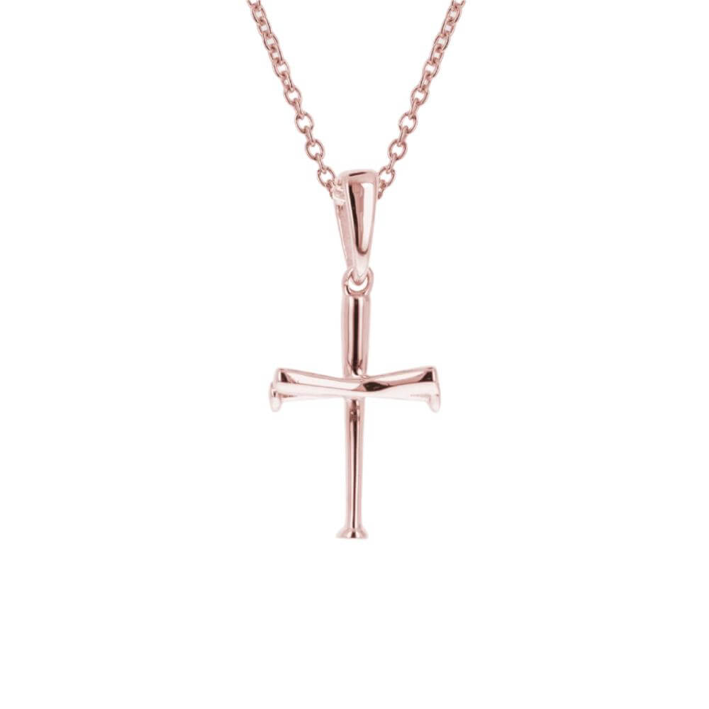 Mini Baseball Bat Cross Necklace | Gold
