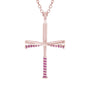 Pink Softball Bat Cross Necklace | Gold