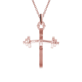 Barbell cross necklace discount