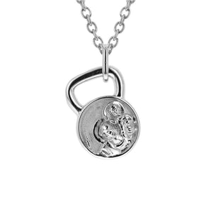 Sterling St. Christopher Kettlebell Pendant