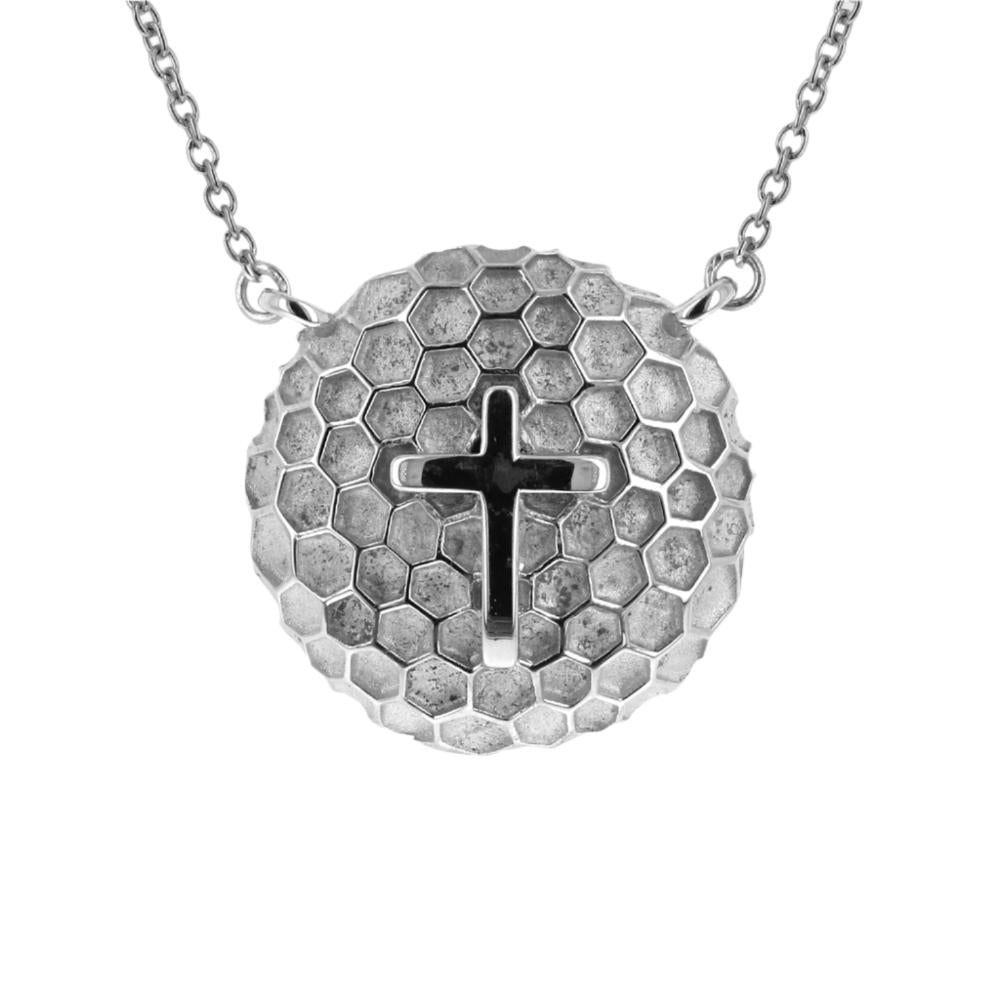 Golf Ball Cross Necklace | Sterling Silver | Golf Cross Pendant