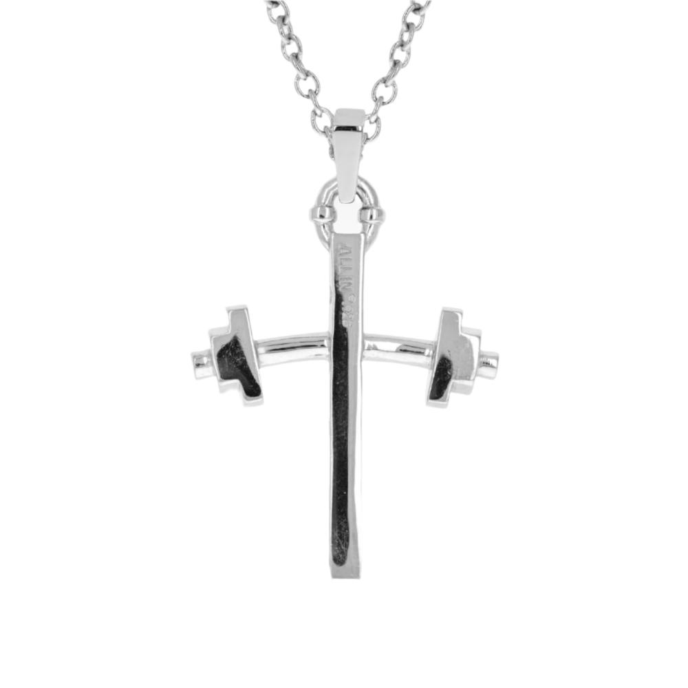 Youth Barbell Cross Necklace AIF