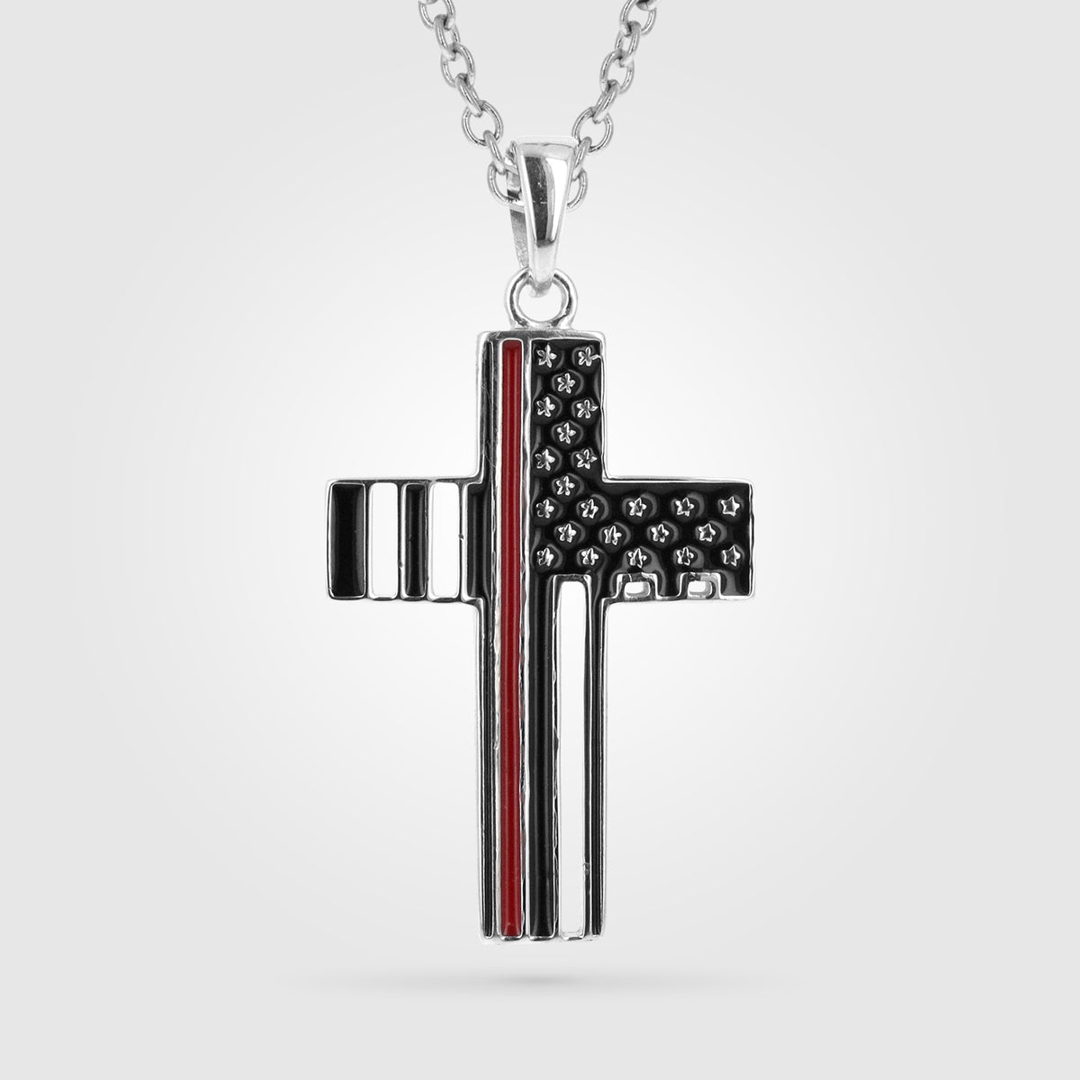 Sterling Thin Red Line Firefighter Cross
