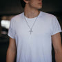 XL Baseball Bat Cross Necklace | Gold