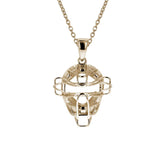 Gold Mini Baseball Catchers Mask Necklace