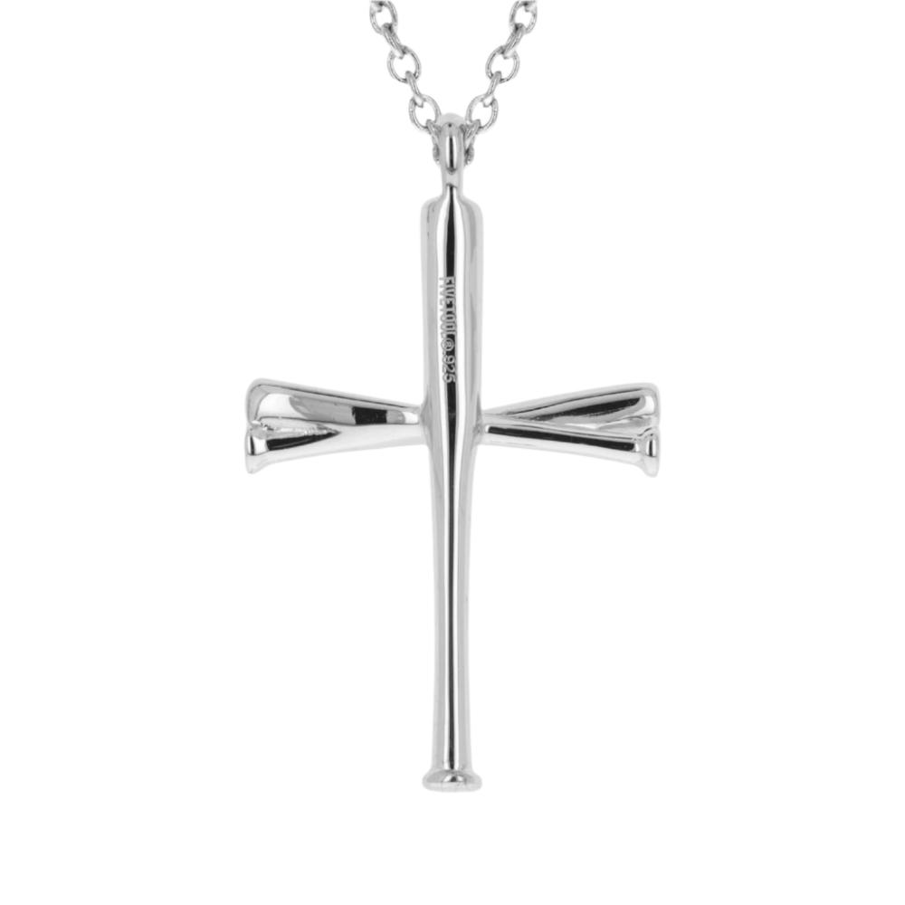 Youth Baseball Bat Cross Necklace | Sterling Silver | Baseball Bat Cross Pendant